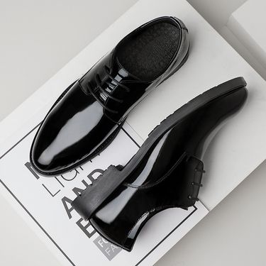 New dress leather shoes bright leather patent leather men business British style pointy wedding party performance leather men's shoes_autovado.com