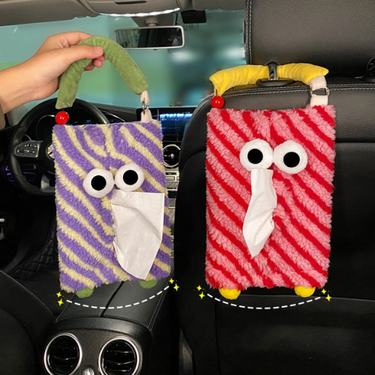 Car Mounted Box, Paper Drawer, Cartoon Car Seat, Tissue Hanging Bag, High-end And Cute Decorative Item_autovado.com