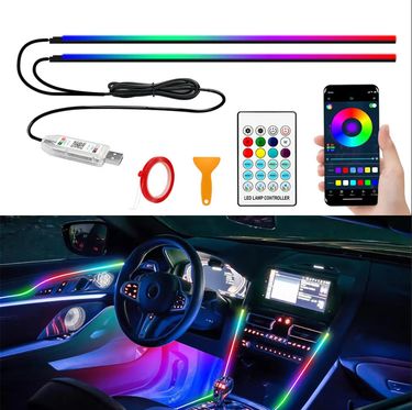 Car Central Control LED Acrylic Interior Colorful Flowing Ambient Decorative USB Light_autovado.com