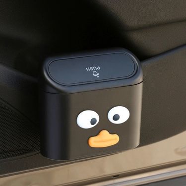 Car Mounted Universal With Cover, Cartoon Hanging Storage, Mini Car Garbage Bin, Interior Decoration Products_autovado.com