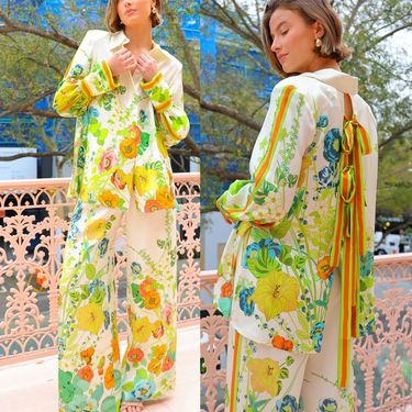 Women's Clothing new printed holiday long sleeved two piece suit INS loose casual trousers suit _autovado.com
