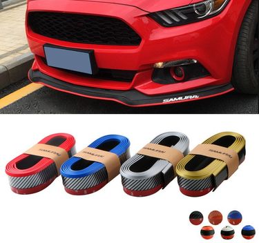 Anti-Collision Modification Universal Small Body Kit Bumper Carbon Fiber Car Accessories Front Lip Strip_autovado.com