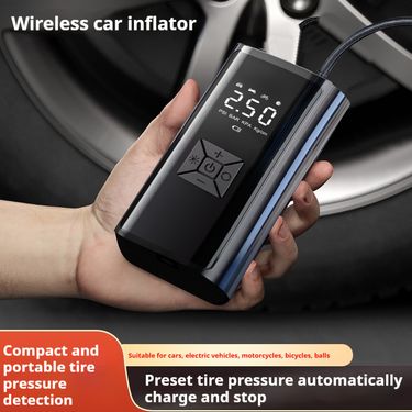 Outdoor sports travel car inflator, portable, intelligent, wireless, digital display pump, multifunctional tire emergency_autovado.com