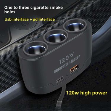 Multi Functional Charger, Car Cigarette Lighter, One To Three With USB+PD Fast Charging Interface, 12V24V Universal_autovado.com
