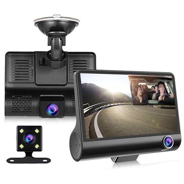 4 inch driving recorder HD night vision three lens three recording car panoramic hidden recorder dvr_autovado.com