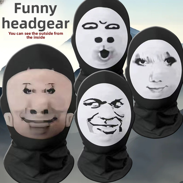 Longtu Big Son Mask Emoji Funny Sun Protection Summer Outdoor Motorcycle Riding Full Face Head Cover_autovado.com