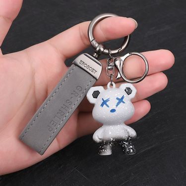 Chameleon Bear Keychain Flip Fur Car Keychain Female Cartoon Bear Creative Couple Exquisite Bag Pendant_autovado.com