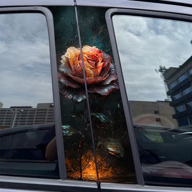 Car Center Column Rose Window Trim Anti-Scratch Personalized Creative Decoration B-Pillar Sticker Protective Film_autovado.com
