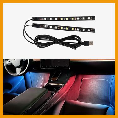 Car foot bottom atmosphere light LED lamp beads one to two foot nest lights three color decorative lights 18LED foot bottom lights_autovado.com