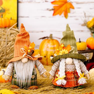 Thanksgiving decorations Harvest faceless doll ornaments Maple Leaf hat Rudolph doll_autovado.com