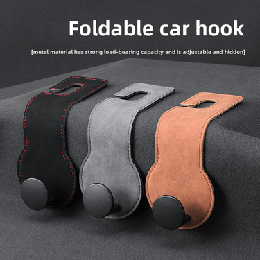 New Back Hidden Suede Leather Car Interior Rear Seat Bag Small Item Storage Hook_autovado.com