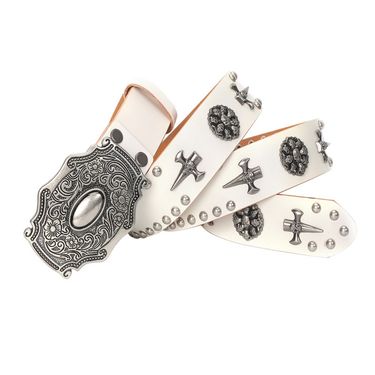 HOT 3.8CM Real Genuine Leather Vintage Metal Skull Punk Men Jeans Belt Stud Cowboy Strap Cinturon Ceinture Homme Riem Belts_autovado.com