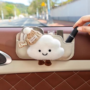 Glasses Case Adhesive Co-Pilot Storage Box Cartoon Cute Center Console Door Multi-Functional Car Interior_autovado.com