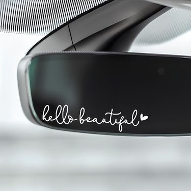 Hello Beautiful car rearview mirror sticker rearview mirror female decoration decal_autovado.com