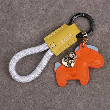 Immediately Get Rich Handmade Genuine Leather Keychain Lanyard Cowhide Key Pendant Leather Rope Xiaohongshu Car Men And Women Pendant_autovado.com