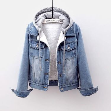 Women's Clothing Velvet Thickened Cotton Cotton Coat Removable Hooded Warm Lambswool Cotton Coat Short Style_autovado.com