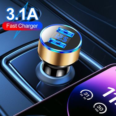 Cigarette Lighter 3.1A Digital Dual Port USB Charger, One To Two 2-port Car Electrical Appliance_autovado.com