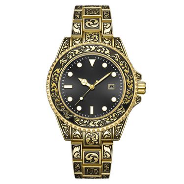 Fashion New luminous calendar men's watches men's watches retro carved art watches_autovado.com