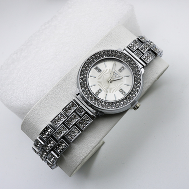 Diamond Set Round Chain High end Quartz New Women's Style Fashion Steel Band Bracelet Watch_autovado.com