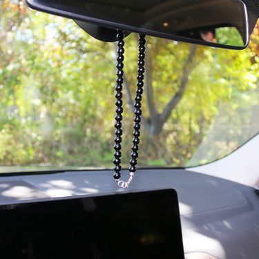 Acrylic bead chain car rearview mirror pendant jewelry accessories wind chime snowflake eternal flower car_autovado.com