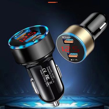 New Digital Display Dual USB Multi-Functional Smart Car Charger_autovado.com