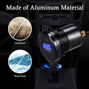 Car, Motorcycle, Modified Car, USB Charger, Mobile Phone, QC3.0 Metal Fast Charging, Waterproof Car Charger_autovado.com