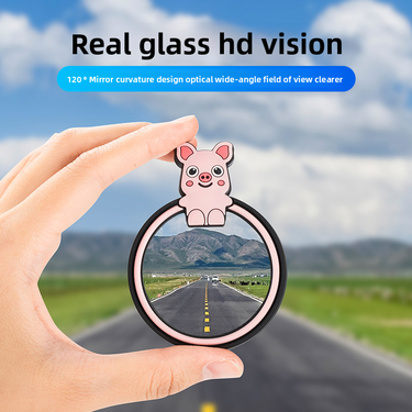 Rearview Round Mirror Reversing Aid Spot Reflection Assist Blind Area 360 Degree Cartoon Ultra-Clear Small Car_autovado.com