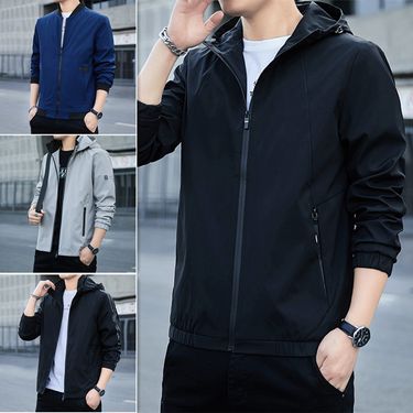Men's Clothing spring new style workwear jacket men's spring casual autumn hooded jacket_autovado.com