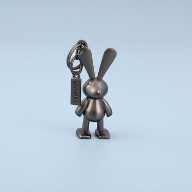 Car Keychain Metal Electroplating Rabbit Pendant_autovado.com