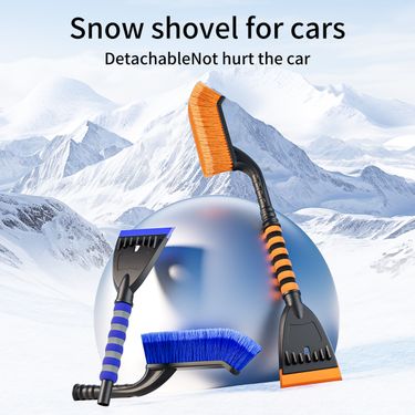 Car Detachable Car-mounted Ice Scraper Brush Winter Tool Rubber Snow Removal Shovel_autovado.com