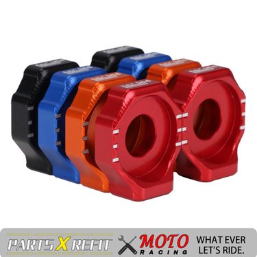 Universal Motorcycle Chain Adjuster - Heavy-Duty Rear Wheel Alignment Tool For Dirt Bikes & Off-Road Motorcycles (Red/Blue/Black)_autovado.com