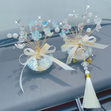 Lily Of The Valley Starry Sky Ornament Goddess Style Lucky Flower Dashboard Decoration Car Accessories_autovado.com