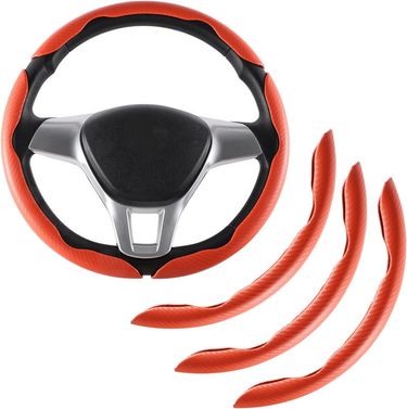 Power Assisted Buckle Ultra-thin Anti Slip Carbon Fiber Patterned Car Suede Steering Wheel Protective Universal Handle_autovado.com