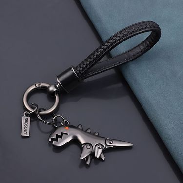 Cow Leather Keychain Internet Celebrity Little Dinosaur Pendant Cute Cartoon Car Key Chain Pendant Creative Gift For Women_autovado.com