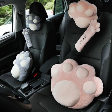 Car plush headrest cute cat claw car neck pillow back cushion fashion car female decoration supplies wholesale_autovado.com