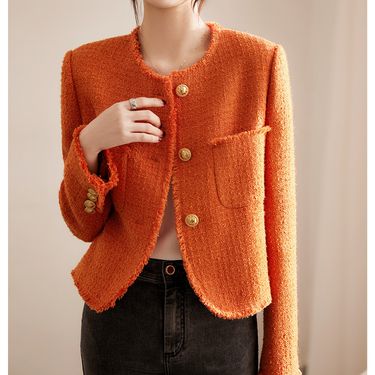 Women's Clothing Early spring fashion colors wool jacket tweed jacket _autovado.com