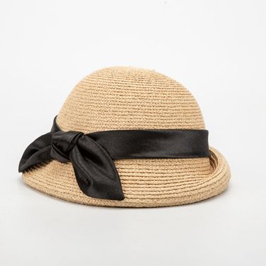 Hot Sale Women Raffia Straw Hats Ribbon Bow Blower Ladies Summer Fedora Outdoor Sun wedding Party Hat_autovado.com