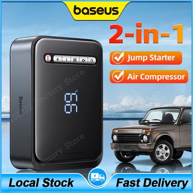 Local-StockBASEUS 2 In 1 Car Jump Bank Portable Air Compressor Inflator Pump Power Station 1000A Battery Starter Auto_autovado.com