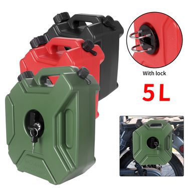 Car Motorcycle Spare Fuel Tank 5L With Lock Emergency Can Diesel Gasoline Plastic Oil Drum Thickened_autovado.com
