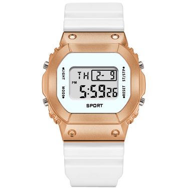 Square Digital Watch Calendar Week Night Light Alarm Clock_autovado.com