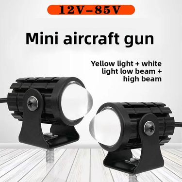 Car Motorcycle Spotlight Headlight LED Dual Color Small Cannon Far Near Integrated Waterproof Super Bright 8-80V_autovado.com