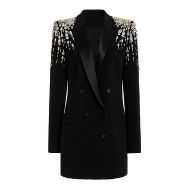 Women's fashion beaded and diamond-studded slim-fit suit jacket_autovado.com