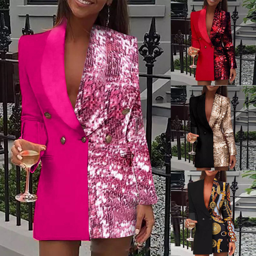 Women's clothing color long sleeve blazer_autovado.com