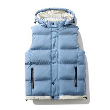 Couples High-quality Autumn And Winter New Style Small Fresh Slimming Style Color Matching Hooded Men's Vest Men's Fashion_autovado.com