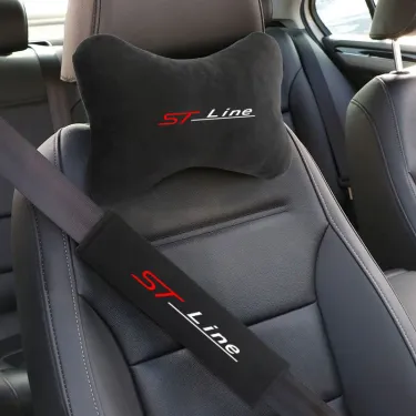 LINE 2 3 4 ST Car Neck Pillow Set, Soft Seat Belt Shoulder Headrest Support Auto Accessory_autovado.com