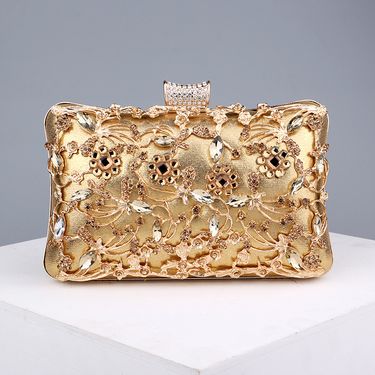 Popular diamond-encrusted dinner bag, European and American women's retro banquet bag, hand-held versatile dress evening bag_autovado.com