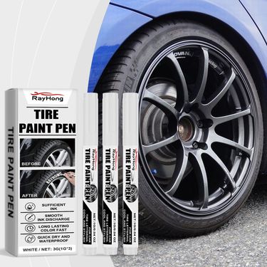White Car Tire Paint Pen Multi color Long lasting Painting Personality Creative DIY Oily Marker Pen_autovado.com