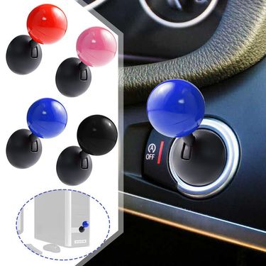 Full Metal Type Circular Cover Car One Click Start Pull Rod Decorative Ball Modification_autovado.com