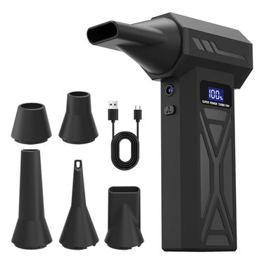 High-Speed Turbo Handheld Fan & Blower - 110,000 RPM Portable Cooling & Dust Cleaning Tool, Rechargeable Battery, 4 Speed Settings, ABS Shell_autovado.com