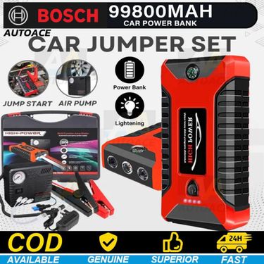 99800mAh High Battery Pump Car Power Bank Emergency Jump Starter With LED LIGHT & USB Charger_autovado.com
